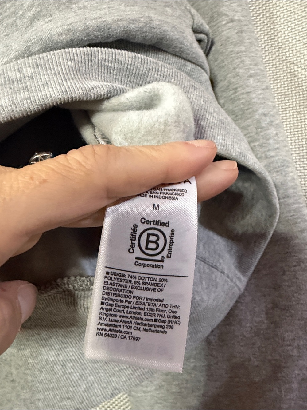 Athleta Light Gray Raglan Crew Sweatshirt - Picture 3 of 4